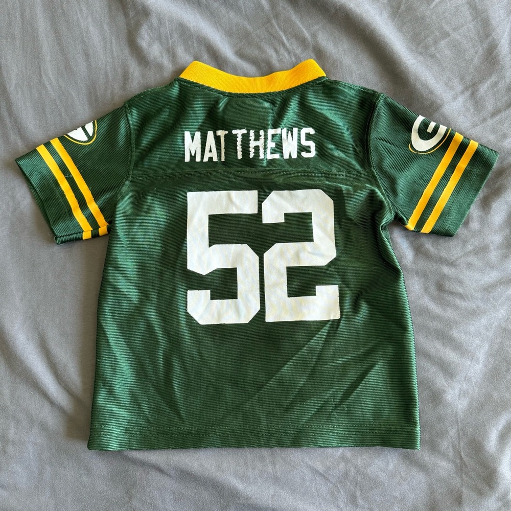 Green Bay Packers Clay Matthews Jersey Size 18 Months Baby Football Green Gold - Picture 4 of 8